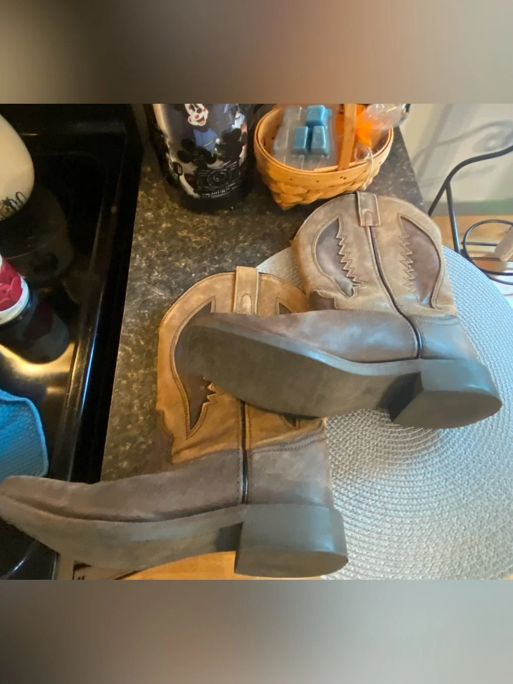 Smoky Mountain Ranger Kid 6 M Distressed Leather Cowboy Boots Fits 7.5 womems